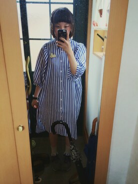 「NEW BALANCE（ニューバランス）のアイテム（スニーカー、グレー系）」を使った、Chiiiさん（レディース・157cm）の夏コーディネート