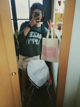 「BABY-G（ベイビージー）のアイテム（アナログ腕時計、ブラック系）」を使った、Chiiiさん（レディース・157cm）の夏コーディネート