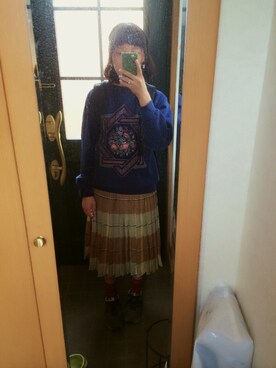 「NEW BALANCE（ニューバランス）のアイテム（スニーカー、グレー系）」を使った、Chiiiさん（レディース・157cm）の秋コーディネート