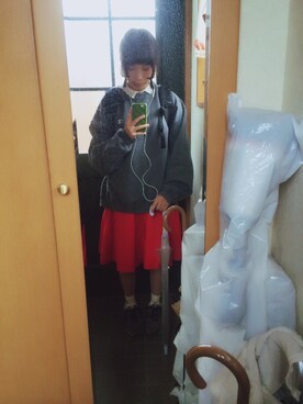 「HELLY HANSEN（ヘリーハンセン）のアイテム（バックパック/リュック、ブラック系）」を使った、Chiiiさん（レディース・157cm）の秋コーディネート