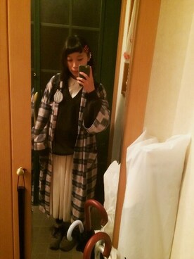 「HELLY HANSEN（ヘリーハンセン）のアイテム（バックパック/リュック、ブラック系）」を使った、Chiiiさん（レディース・157cm）の秋コーディネート