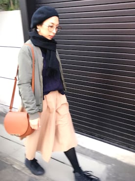 「URBAN RESEARCH ROSSO WOMEN（アーバンリサーチ　ロッソ）のアイテム（ハンチング/ベレー帽）」を使った、imamさん（レディース・155cm）の冬コーディネート