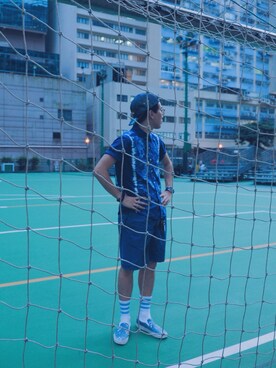 「blue」｜「アイテム（モカシン/デッキシューズ）」を使った、saiさん（メンズ・172cm）の夏コーディネート