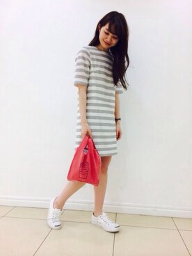 「アイテム（エコバッグ/サブバッグ）」を使った、natsuko yamadaさん（レディース・159cm）の春コーディネート