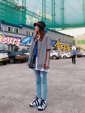 「GUCCI（グッチ）のアイテム（帽子、ブラック系）」を使った、Darastyleさん（レディース）の秋コーディネート