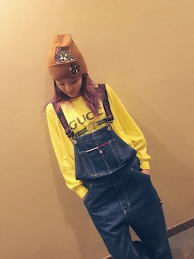 「GUCCI（グッチ）のアイテム（トップス、イエロー系）」を使った、Darastyleさん（レディース）の秋コーディネート