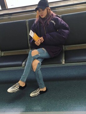 「Peaceminusoneのアイテム（帽子、ブラック系）」を使った、Darastyleさん（レディース）の秋コーディネート