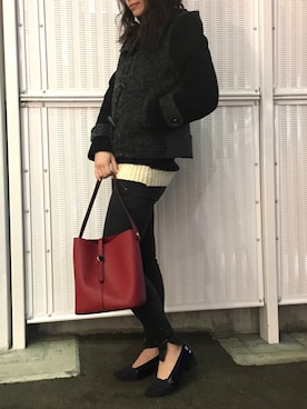 「ROSE BUD（ローズバッド）のアイテム（ダッフルコート）」を使った、G.ongさん（レディース・159cm）の秋コーディネート