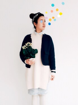 「URBAN RESEARCH（アーバンリサーチ）のアイテム（デニムスカート）」を使った、蝌蚪不分裂さん（レディース・168cm）の冬コーディネート