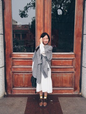 「STARMIMI（スターミミ）のアイテム（ステンカラーコート）」を使った、拾元さん（レディース・158cm）の春コーディネート