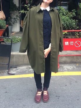 「Roots Canadaのアイテム（パンツ）」を使った、YAさん（レディース・164cm）の夏コーディネート