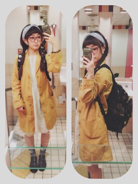 「ショップコート」｜「アイテム（ワンピース/ドレス）」を使った、Årichiiさん（レディース・158cm）の秋コーディネート