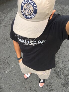 「Champion（チャンピオン）のアイテム（チノパンツ）」を使った、knskさん（メンズ・175cm）の夏コーディネート