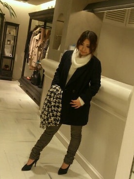 「qualite（カリテ）のアイテム（ジャケット/アウター）」を使った、emiさん（レディース・156cm）の秋コーディネート