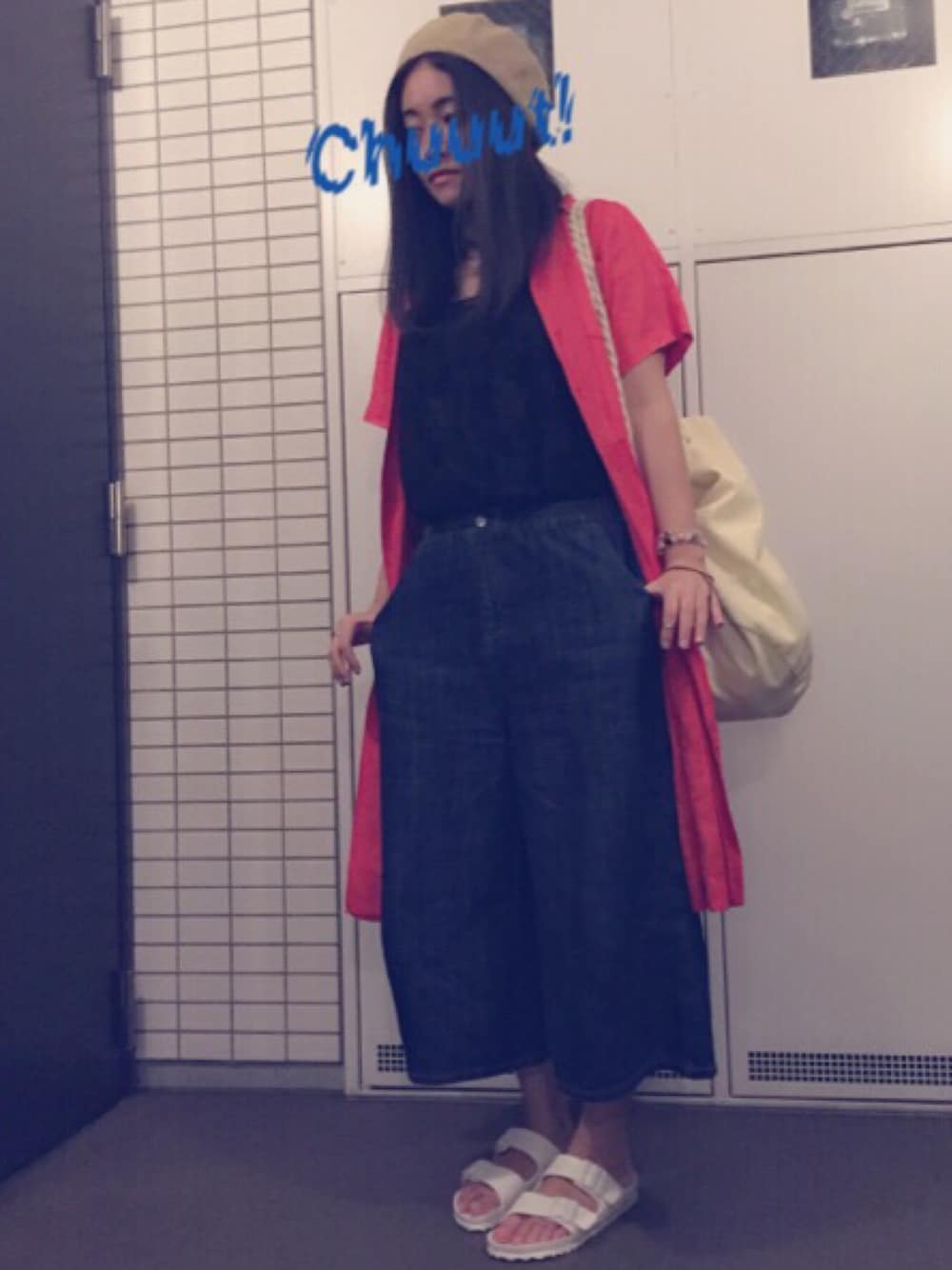 「ootd、サマーベレー、rodeo crowns、シャツワンピ、Ralph Lauren、デニム、ガウチョパンツ、Avan Lily、サンダル、BILKENSTOCK」｜「Rodeo Crownsのアイテム（帽子、ベージュ系）」を使った、美全さん（レディース・165cm）の夏コーディネートの1枚目の写真