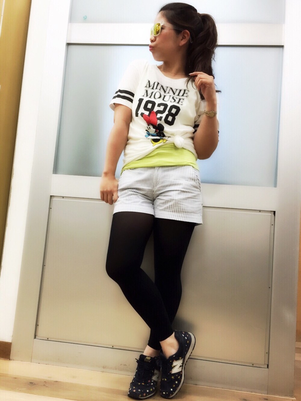 「ユニクロ、カジュアル、アクティブ、UT」｜「UNIQLOのアイテム（チノパンツ、ブルー系）」を使った、ゆうさん（レディース・154cm）の春コーディネートの1枚目の写真