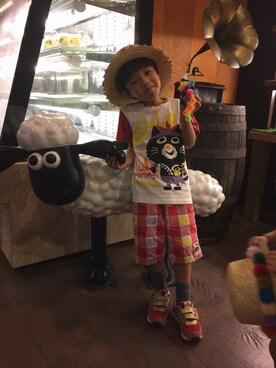 「BIT'Z（ビッツ）のアイテム（トップス）」を使った、宋小貓さん（キッズ・110cm）の夏コーディネート