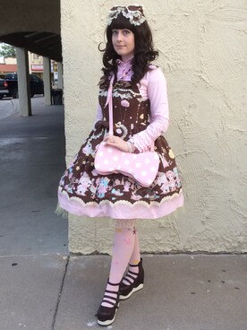 「アイテム（ドレス、ブラウン系）」を使った、saraさん（レディース・160cm）の秋コーディネート