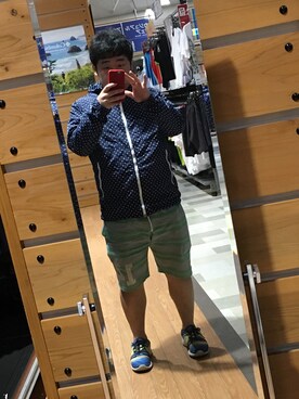 「アイテム（マウンテンパーカー、ブルー系）」を使った、ケソトさん（メンズ・161cm）の春コーディネート