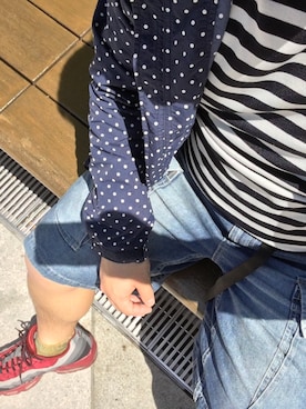 「アイテム（マウンテンパーカー、ブルー系）」を使った、ケソトさん（メンズ・165cm）の春コーディネート