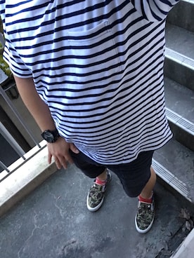 「CHUMS（チャムス）のアイテム（シューズ）」を使った、ケソトさん（メンズ・165cm）の夏コーディネート
