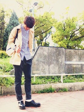 「Dr. Martens（ドクターマーチン）のDr.Martens (ドクターマーチン)/1461 3EYE GIBSON SHOES（その他シューズ）」を使った、adさん（メンズ・180cm）の春コーディネート