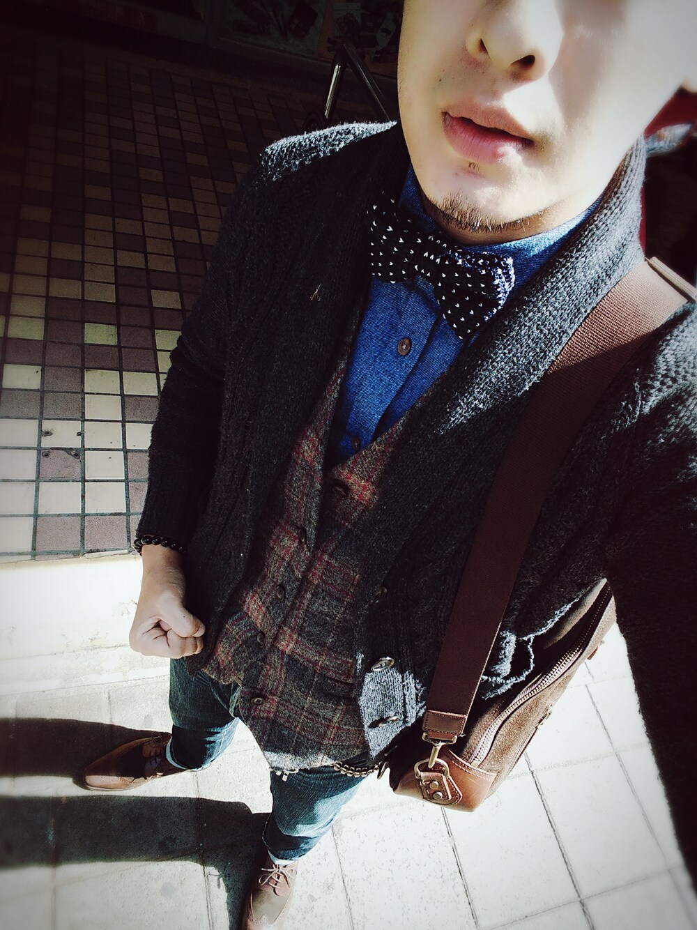 「TOPMANのアイテム（フォーマルスーツ/小物、グレー系）」を使った、BLUEさん（メンズ・174cm）の秋コーディネートの1枚目の写真