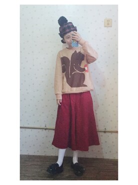 闲鱼@shixin1993さん（レディース・164cm）の冬コーディネート