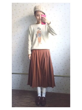 闲鱼@shixin1993さん（レディース・164cm）の冬コーディネート