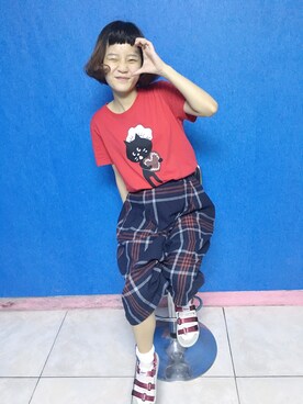 「Queen（クイーン）のアイテム」を使った、闲鱼@shixin1993さん（レディース・164cm）の夏コーディネート