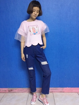 闲鱼@shixin1993さん（レディース・164cm）の夏コーディネート