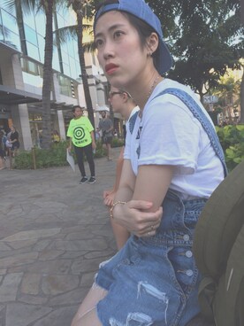 「DIMEPIECE（ダイムピース）のアイテム」を使った、みなぼーさん（レディース・163cm）の夏コーディネート