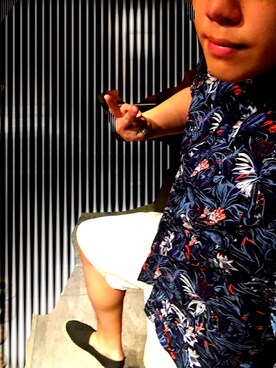 「H&M（エイチ・アンド・エム）のアイテム（その他シューズ）」を使った、555さん（メンズ・180cm）の夏コーディネート