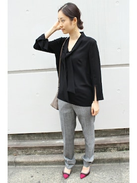 「FIGARO Paris（フィガロパリ）のアイテム」を使った、makiさん（レディース・164cm）の夏コーディネート