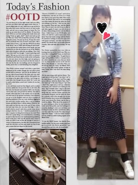「ノースリーブニット」｜「アイテム（デニムジャケット）」を使った、ゆっちさん（レディース・156cm）の春コーディネート