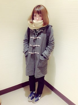「ロング丈ダッフル」｜「アイテム（その他）」を使った、airi さん（レディース・146cm）の冬コーディネート