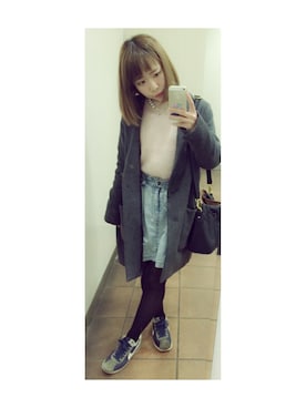 「ピンクニット」｜airi さん（レディース・146cm）の冬コーディネート