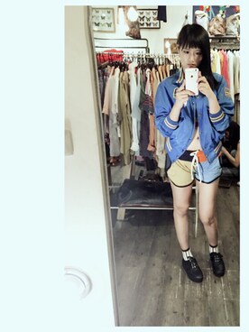 「Levi's（リーバイス）のアイテム（スタジャン）」を使った、りりか凜凜花🌸さん（レディース・162cm）の春コーディネート
