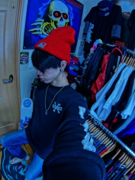 「ROLLING CRADLE（ローリングクレイドル）のアイテム（デニムパンツ）」を使った、すんさん（メンズ・168cm）の秋コーディネート