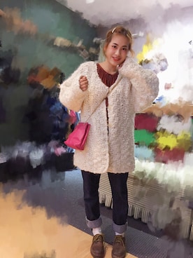 「アイテム（ブーティ）」を使った、初九さん（レディース・155cm・20代）の秋コーディネート