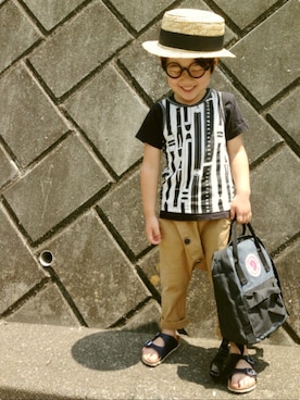 「アイテム（チノパンツ）」を使った、△とわざうるす△さん（キッズ・100cm）の夏コーディネート