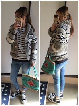 「カウチン」｜yubuki𓇼さん（レディース・164cm）の冬コーディネート