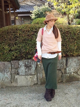 「ハットコーデ」｜1000birdさん（レディース・156cm）の冬コーディネート