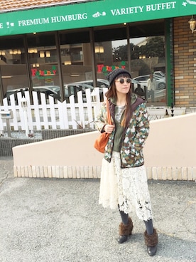 「axes femme（アクシーズファム）のアイテム（ブーティ）」を使った、1000birdさん（レディース・156cm）の冬コーディネート