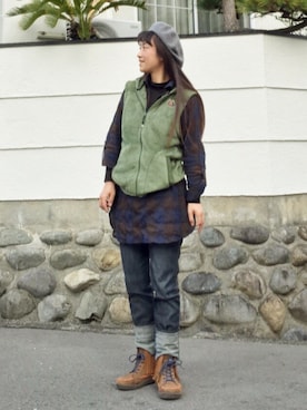 「アウトドアミックス」｜「アイテム（その他シューズ）」を使った、1000birdさん（レディース・155cm）の冬コーディネート