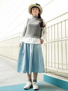 「sesame（セサミ）のアイテム（帽子）」を使った、1000birdさん（レディース・155cm）の春コーディネート