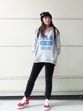 「IL BISONTE（イルビゾンテ）のアイテム（キャップ）」を使った、1000birdさん（レディース・156cm）の秋コーディネート