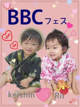 「1歳3ヶ月」｜「アイテム（浴衣）」を使った、Rii♡さん（キッズ・70cm）の夏コーディネート