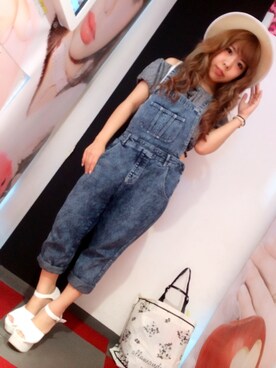 「アイテム（サロペット/オーバーオール）」を使った、R.さん（レディース・152cm・10代）の夏コーディネート