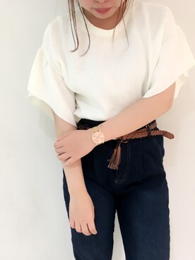 「新作」｜「アイテム（アナログ腕時計）」を使った、R.さん（レディース・152cm）の夏コーディネート